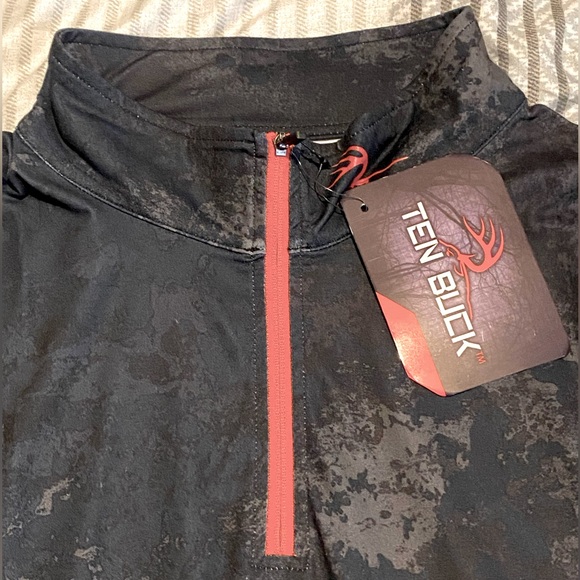 Men’s Ten Buck camo 1/4 zip tech 100% poly fleece shirt NWT size 2XL | hunting | - Picture 4 of 8